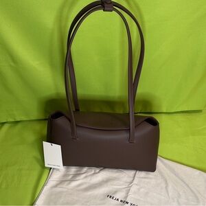 Freja New York Brown Vegan Leather Chrystie Shoulder Bag